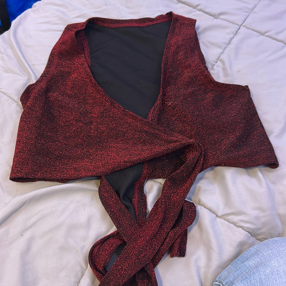 Front tie shein top